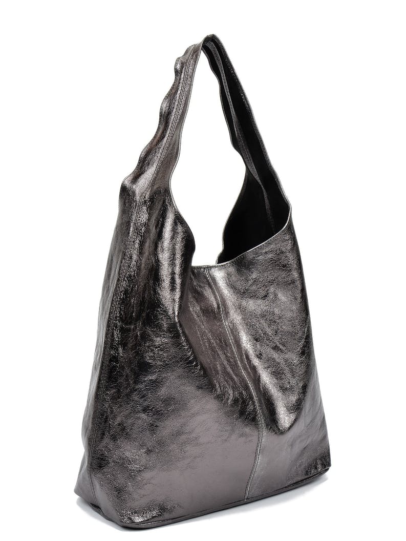 SAC EN CUIR HOBO NOIR ARGENTÉ - Sofia Cardoni - Lili Margaret