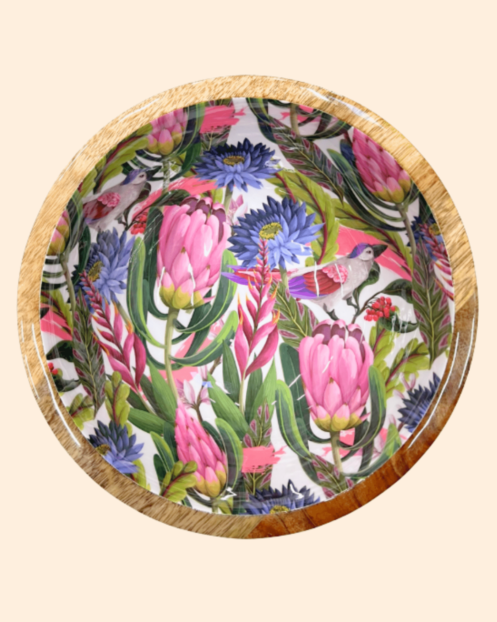 Saladier bois de manguier fleurs tropicales - by room - Lili Margaret