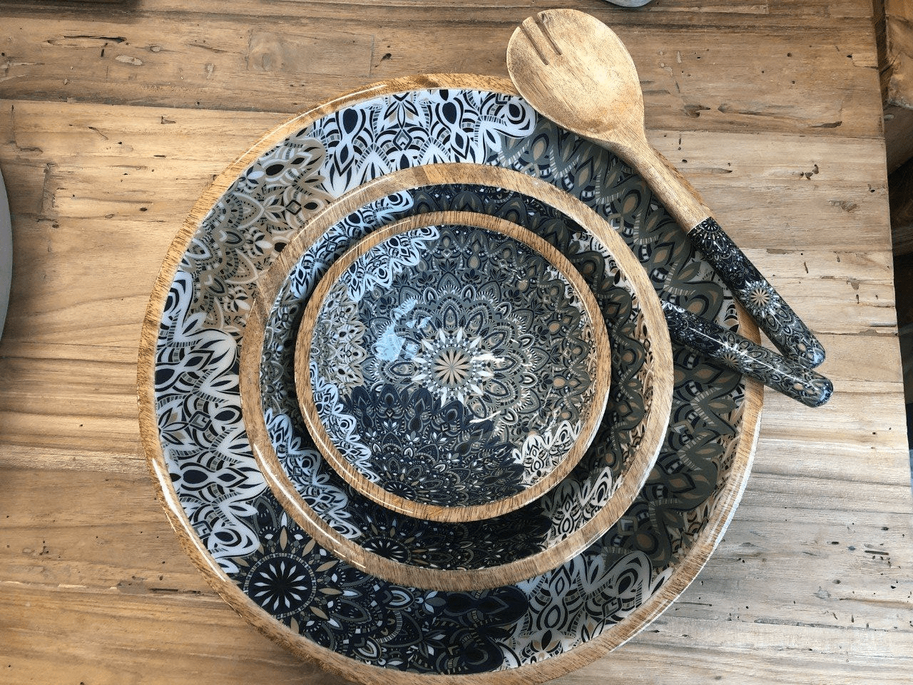 SALADIER BOIS DE MANGUIER Multi mandala - By Room - Lili Margaret