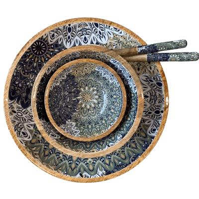 SALADIER BOIS DE MANGUIER Multi mandala - By Room - Lili Margaret
