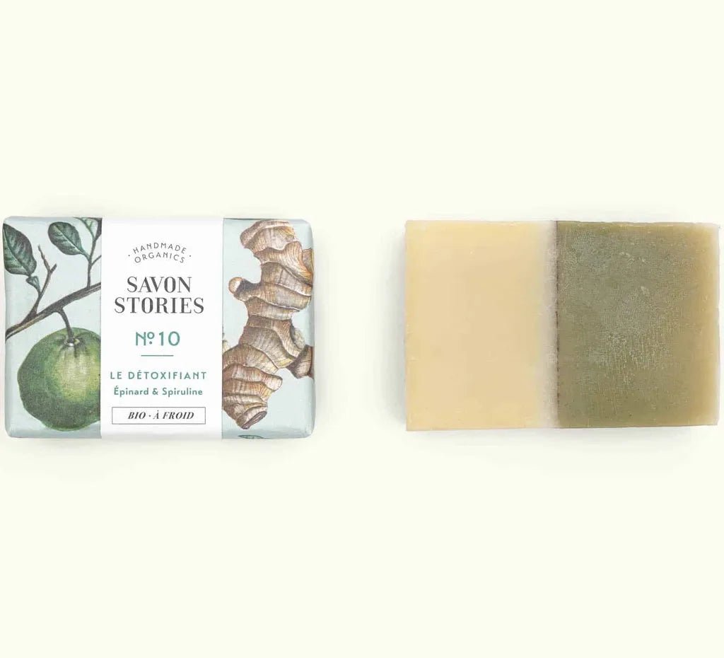 SAVON BIO & NATUREL DÉTOX ÉPINARD "LE DÉTOXIFIANT" - Savon Stories - Lili Margaret