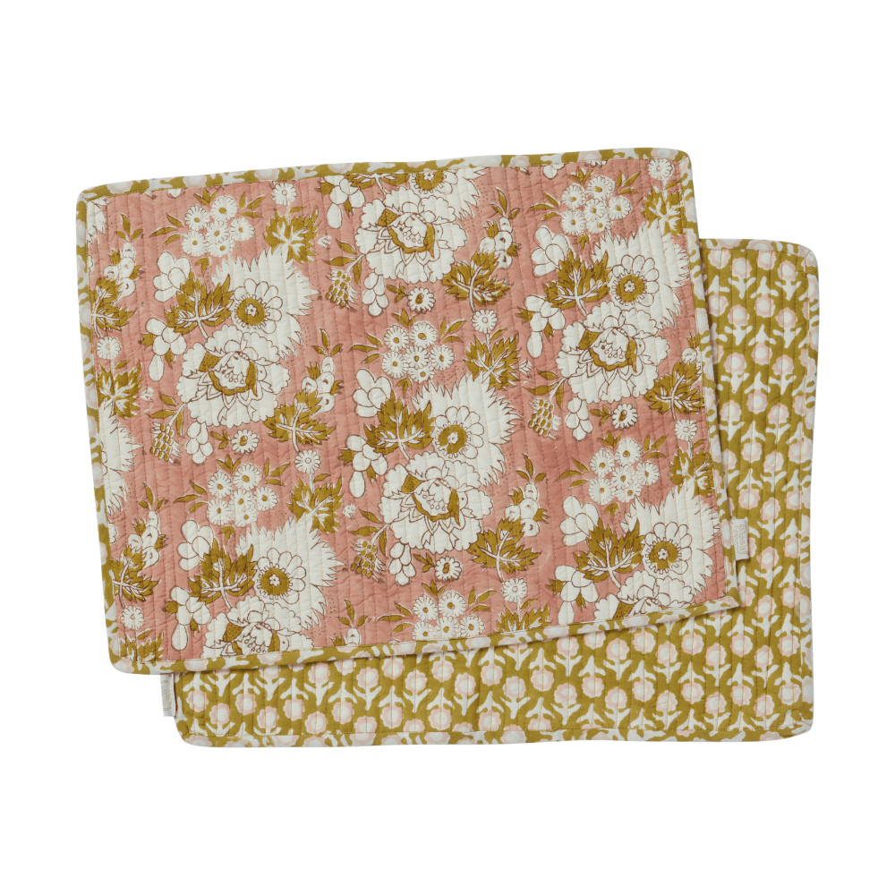 Sets de table en coton vishnu terracotta - Lot de 2 - Bonheur du Jour - Lili Margaret