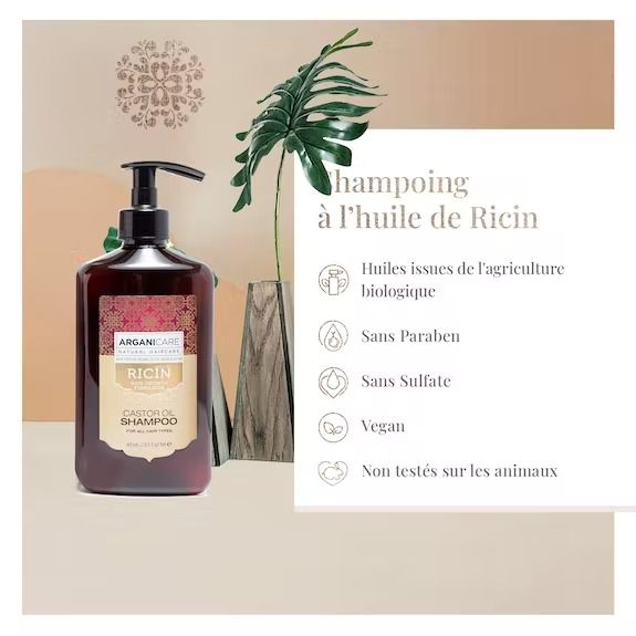SHAMPOING ACCÉLÉRATEUR DE CROISSANCE RICIN - Arganicare - Lili Margaret