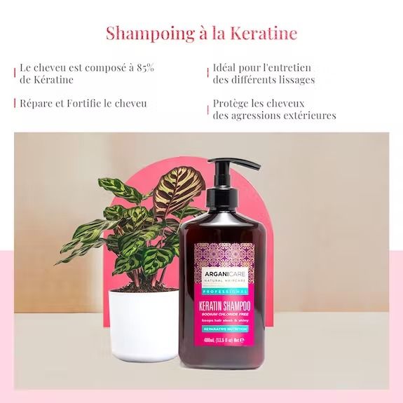 SHAMPOING RÉPARATEUR ET NUTRITIF KÉRATINE - Arganicare - Lili Margaret
