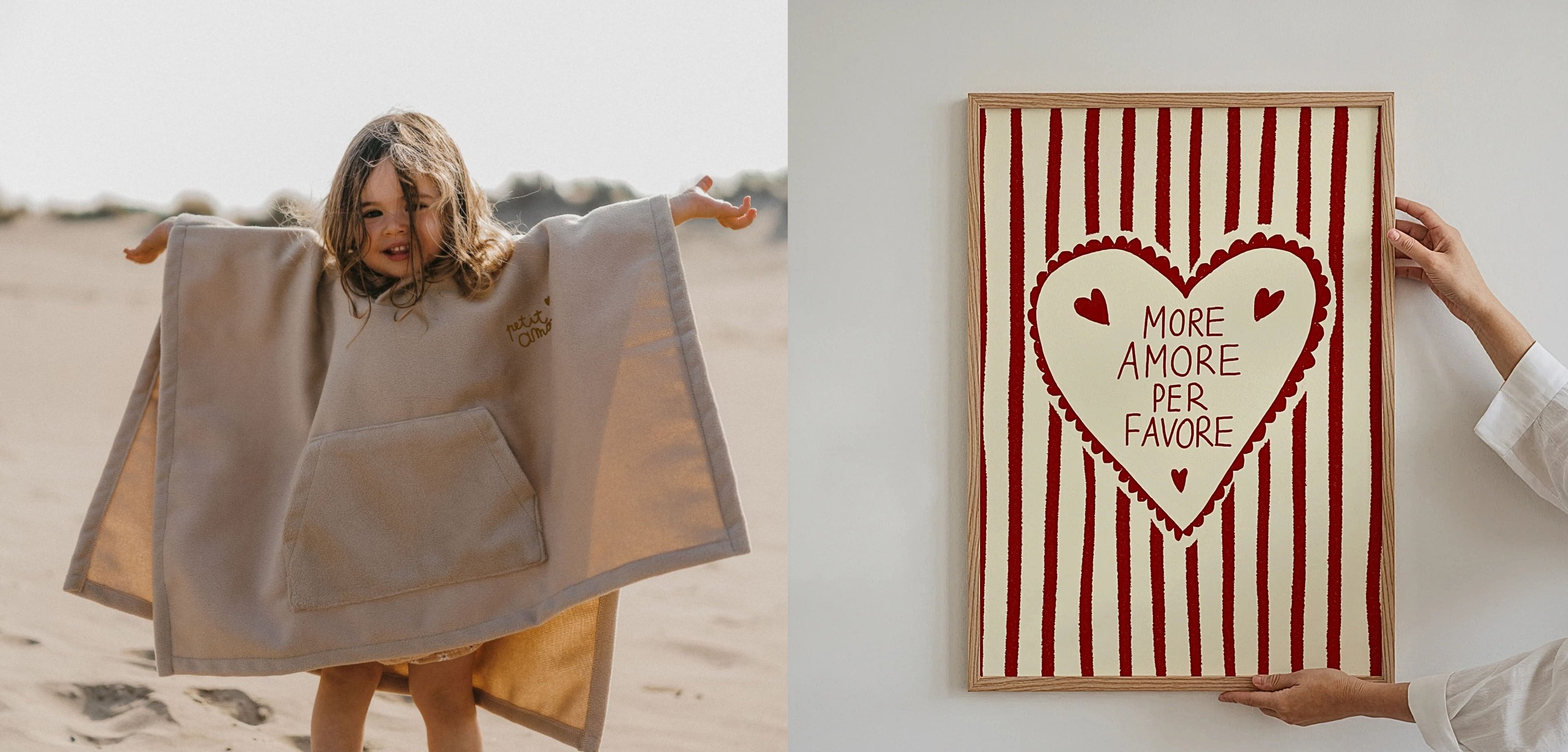 Sélection soldes avec petite fille et tabelau déco