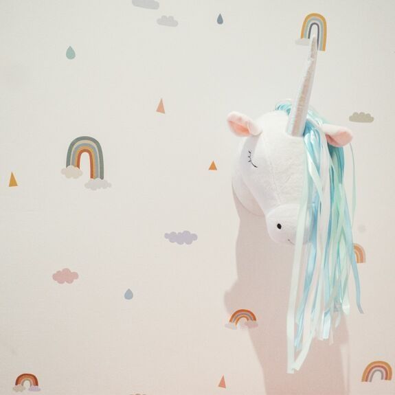 STICKER MURAL "ARC - EN - CIEL ET NUAGES" - Nicolasito - Lili Margaret