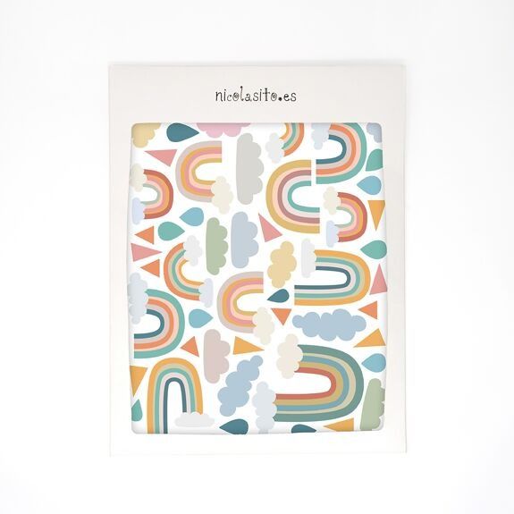 STICKER MURAL "ARC - EN - CIEL ET NUAGES" - Nicolasito - Lili Margaret