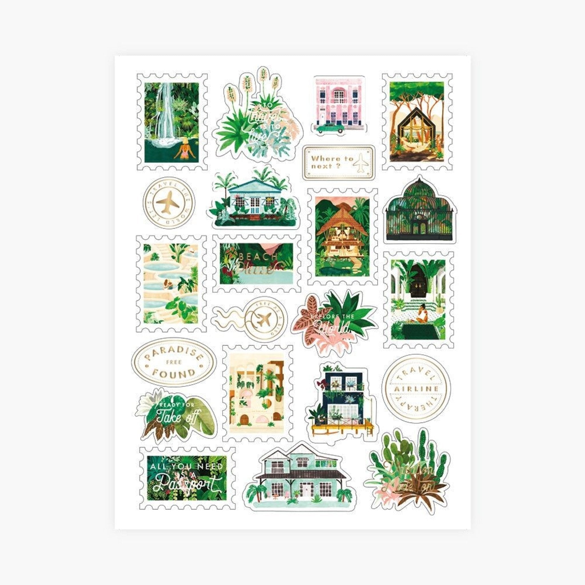 STICKERS WANDERLUST – SET DE 3 FEUILLES VOYAGE all the ways to say - Lili Margaret