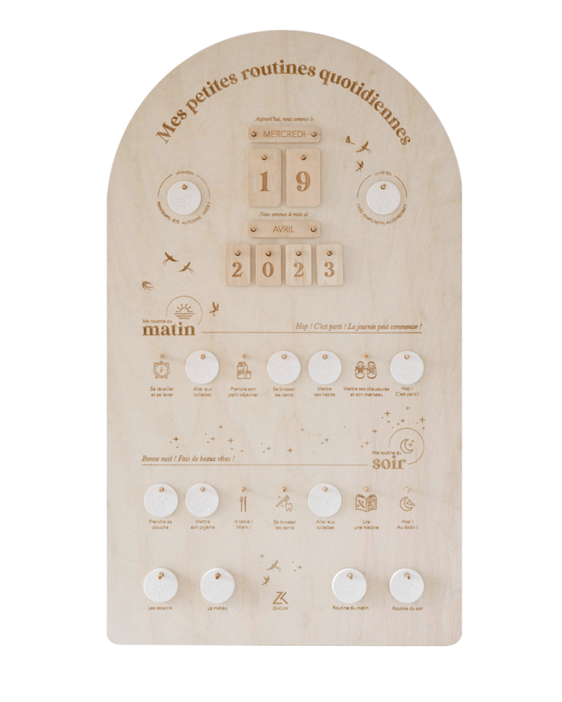 TABLEAU ÉDUCATIF "MES PETITES ROUTINES" - Zakuw - Lili Margaret