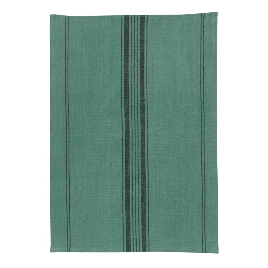 TORCHON LIN ET COTON RAYURES VERT DE GRIS - Maison Vivaraise - Lili Margaret