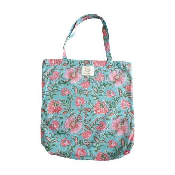 Tote bag en coton fleuri dune