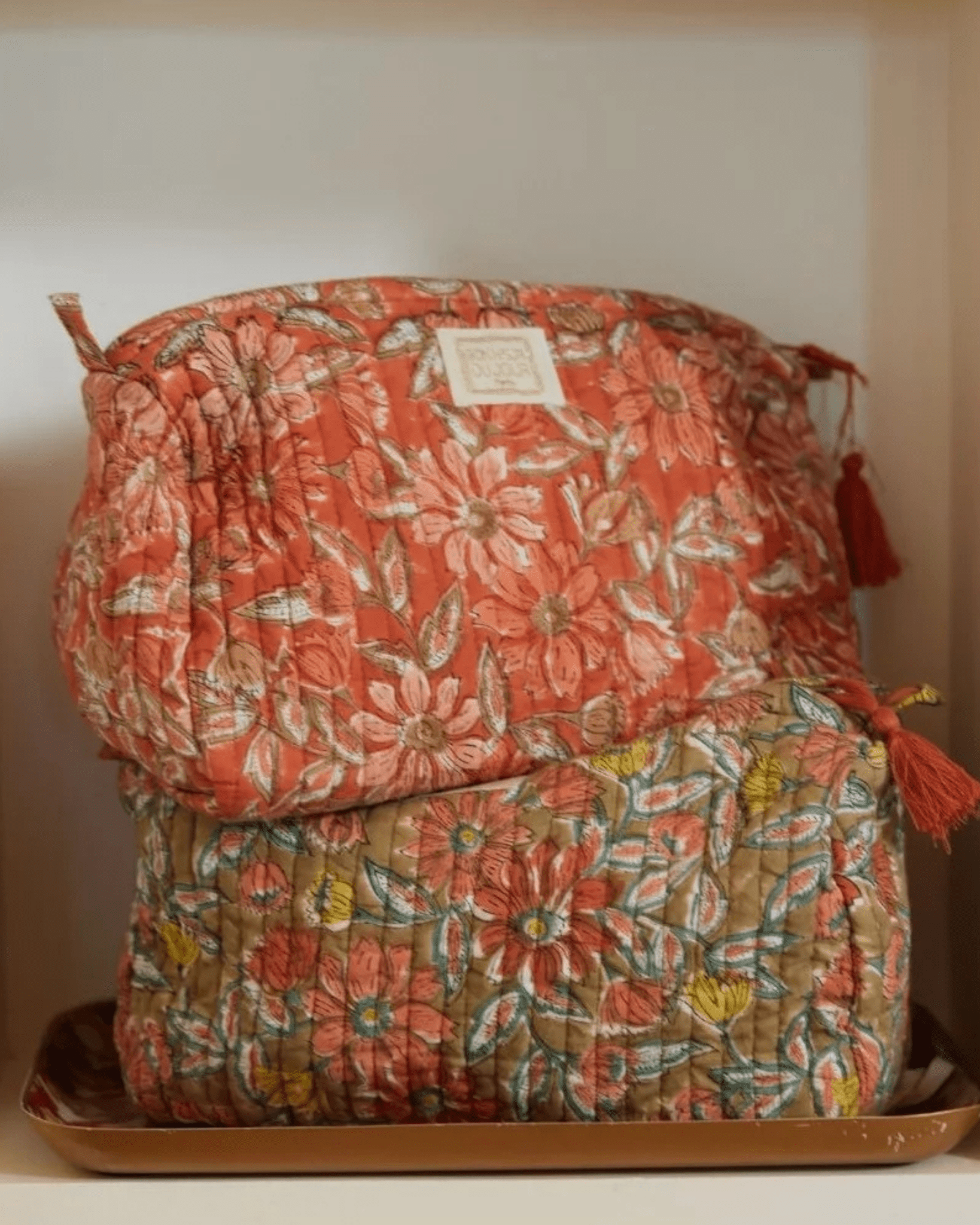TROUSSE DE TOILETTE FEMME INDIRA MEERA TERRACOTTA - Bonheur du Jour Paris - Lili Margaret