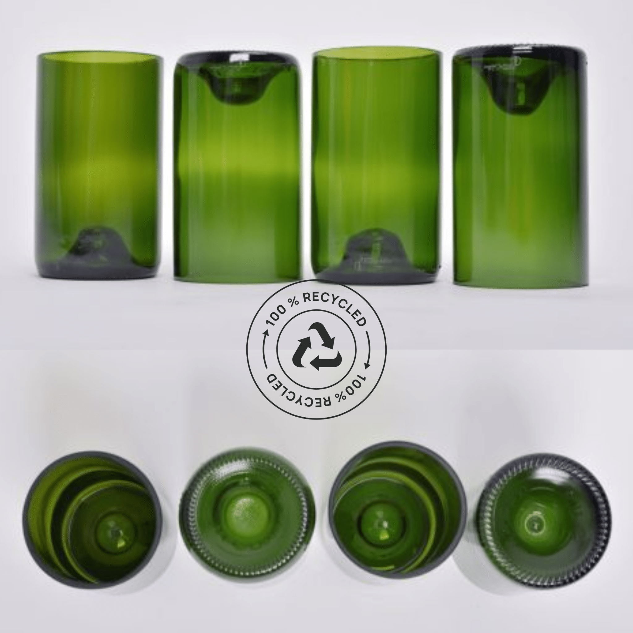 VERRE COCKTAIL EN BOUTEILLE DE VIN RECYCLÉE VERT - PLATES & Culotées - Lili Margaret