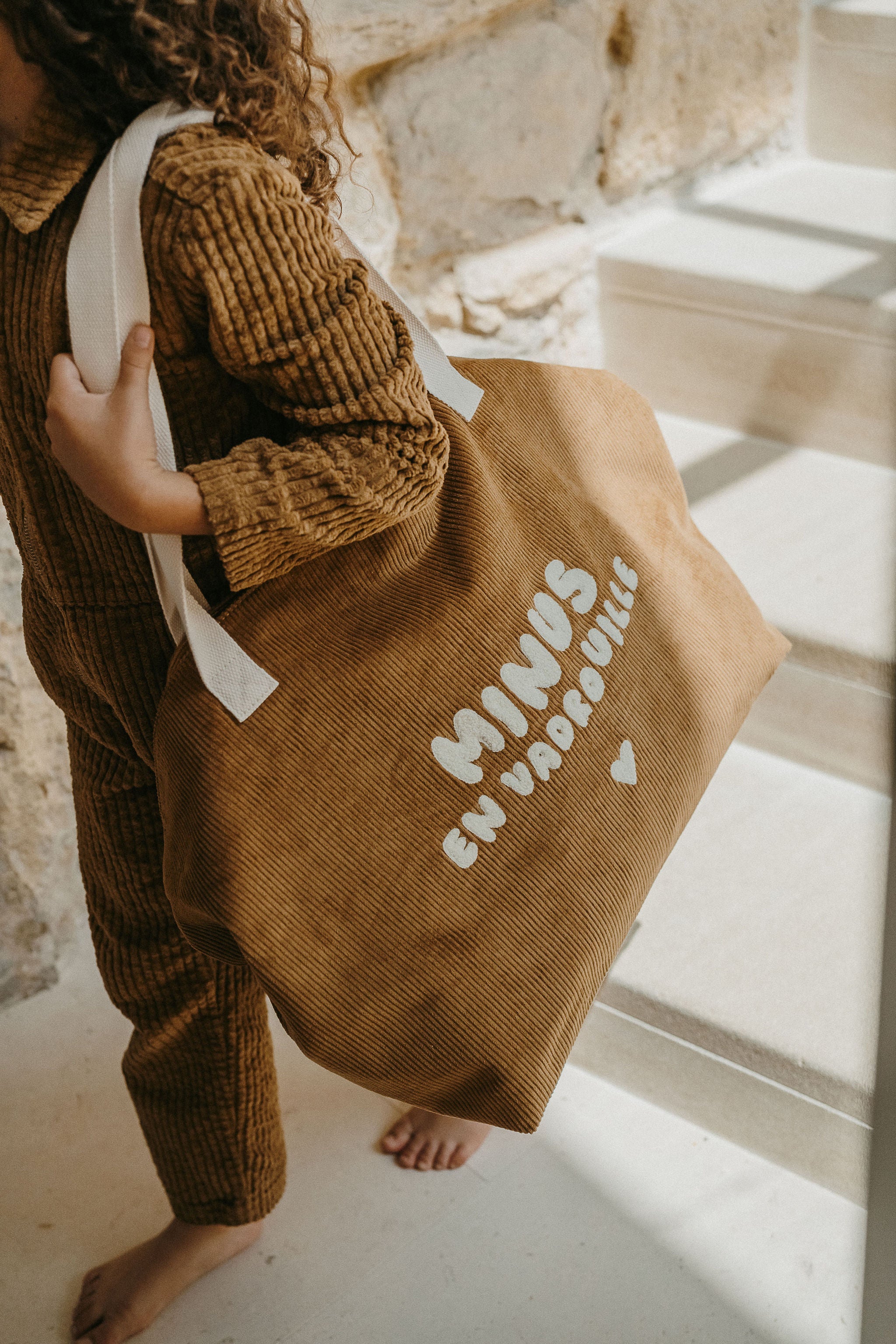 Grand sac cabas minus en vadrouille en velours - zakuw