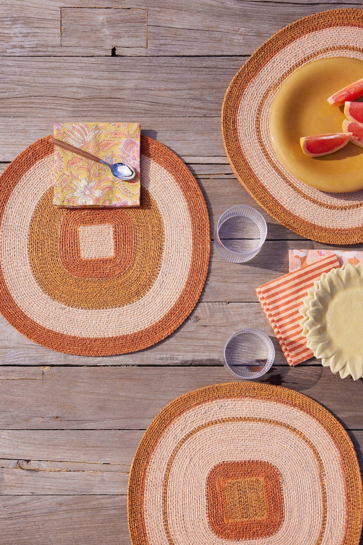 Set de table en jonc de mer tressé Mada Potiron - Bonheur du Jour - vue 4