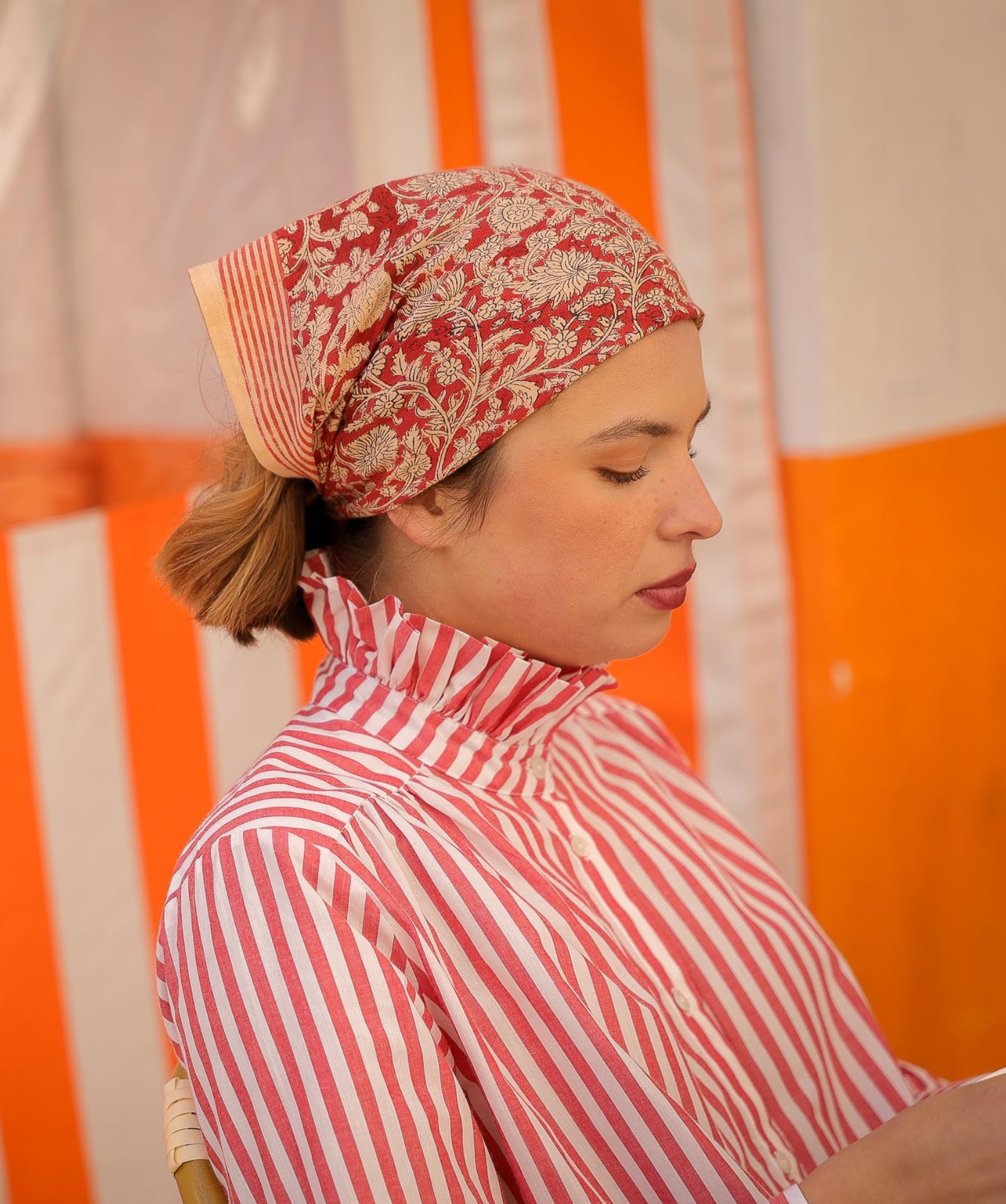 Foulard petit format Anjali Cerise