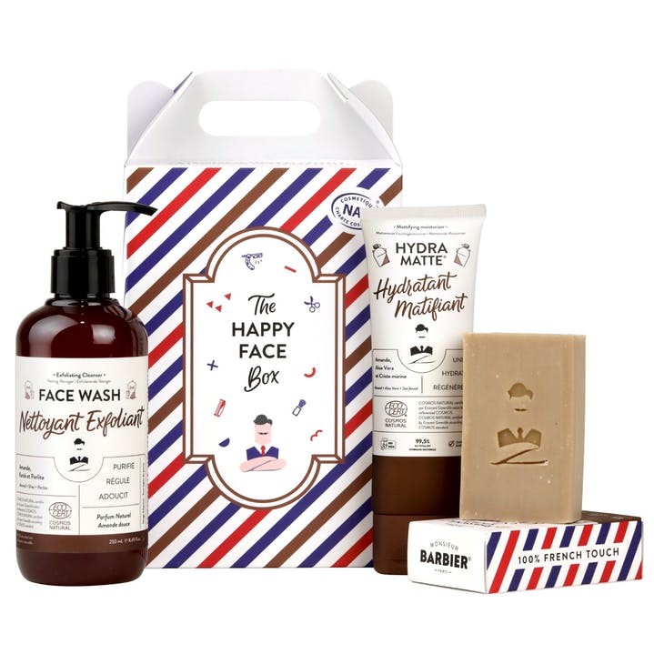 COFFRET COSMÉTIQUES NATURELS POUR HOMME HAPPY FACE - Monsieur Barbier