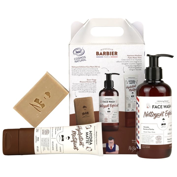 COFFRET COSMÉTIQUES NATURELS POUR HOMME HAPPY FACE - Monsieur Barbier