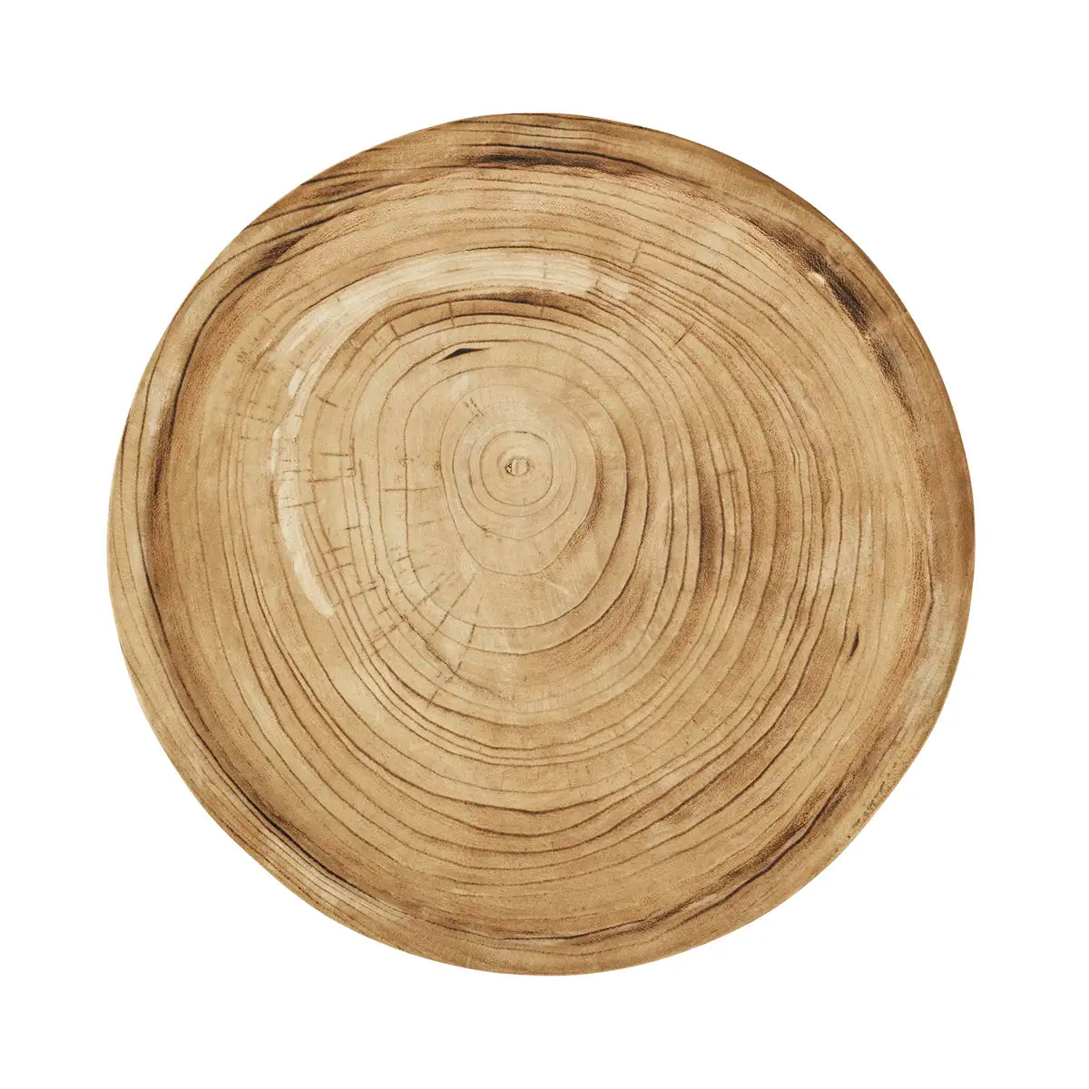 Round wooden tray