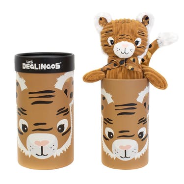 PELUCHE LE TIGRE EN BOITE - Les Déglingos