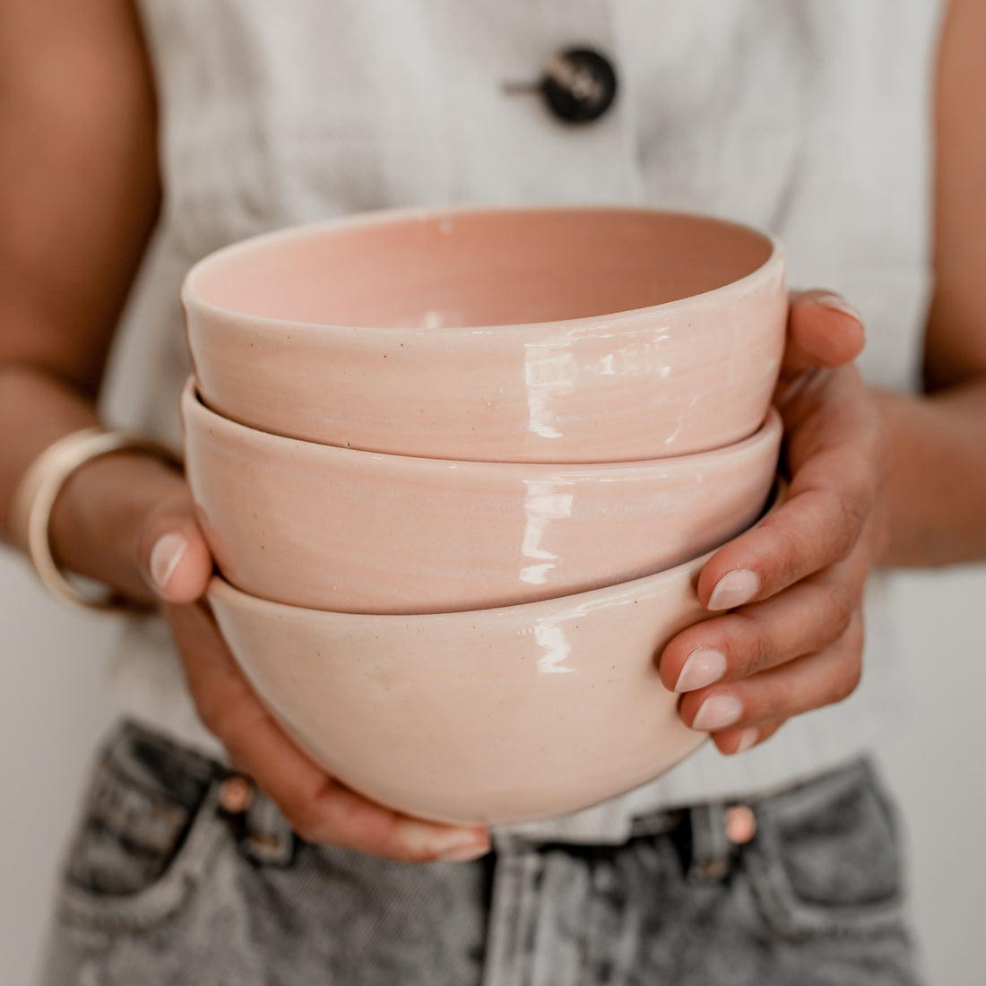 Bol en céramique fait main artisanale rose poudré bol petit déjeuner bol à apéritif NaN