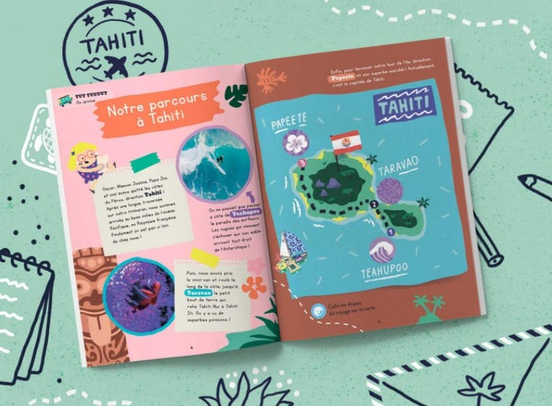 LIVRE ENFANT VOYAGES CARNET TAHITI  - Les Mini Mondes