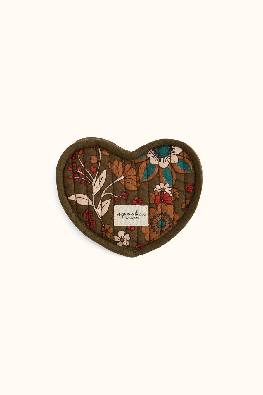 Petite pochette cœur fleurie Jaanu - Bolero Fougère