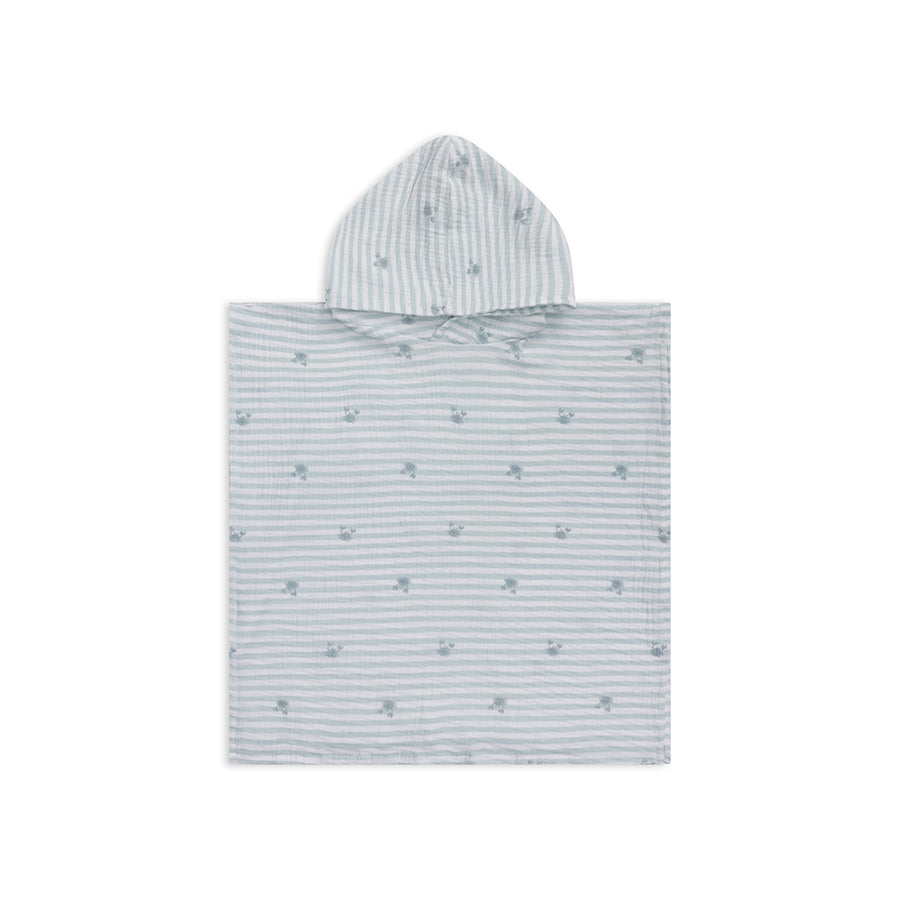 Poncho de plage enfant blanc vert Crabby Swim Essentials