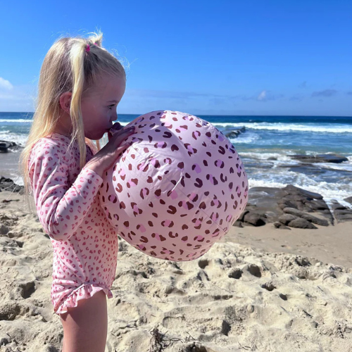 Ballon de plage vieux rose Leopard Swim Essentials - photo 2