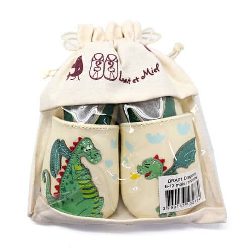 CHAUSSONS BÉBÉ et ENFANT EN CUIR SOUPLE DRAGON - Lait et Miel