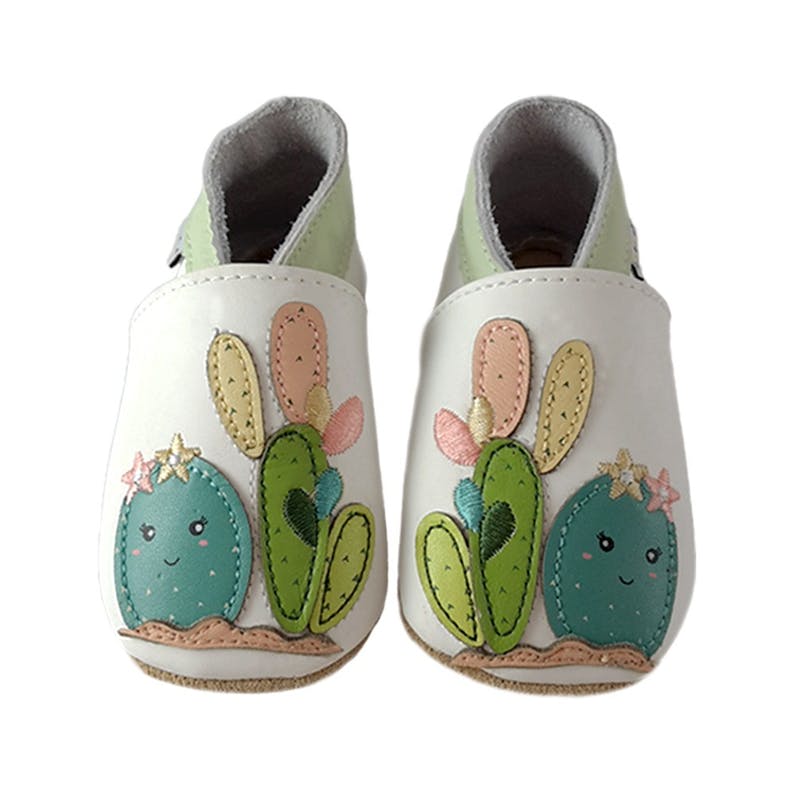 CHAUSSONS BÉBÉ et ENFANT EN CUIR SOUPLE CACTUS - Lait et Miel