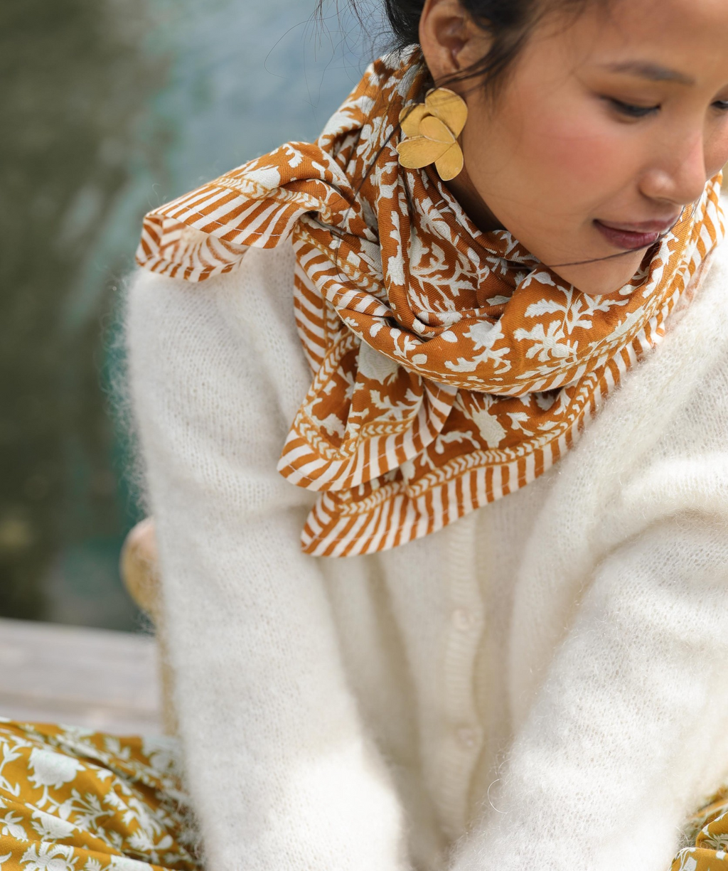 Foulard grand format Kate Caramel