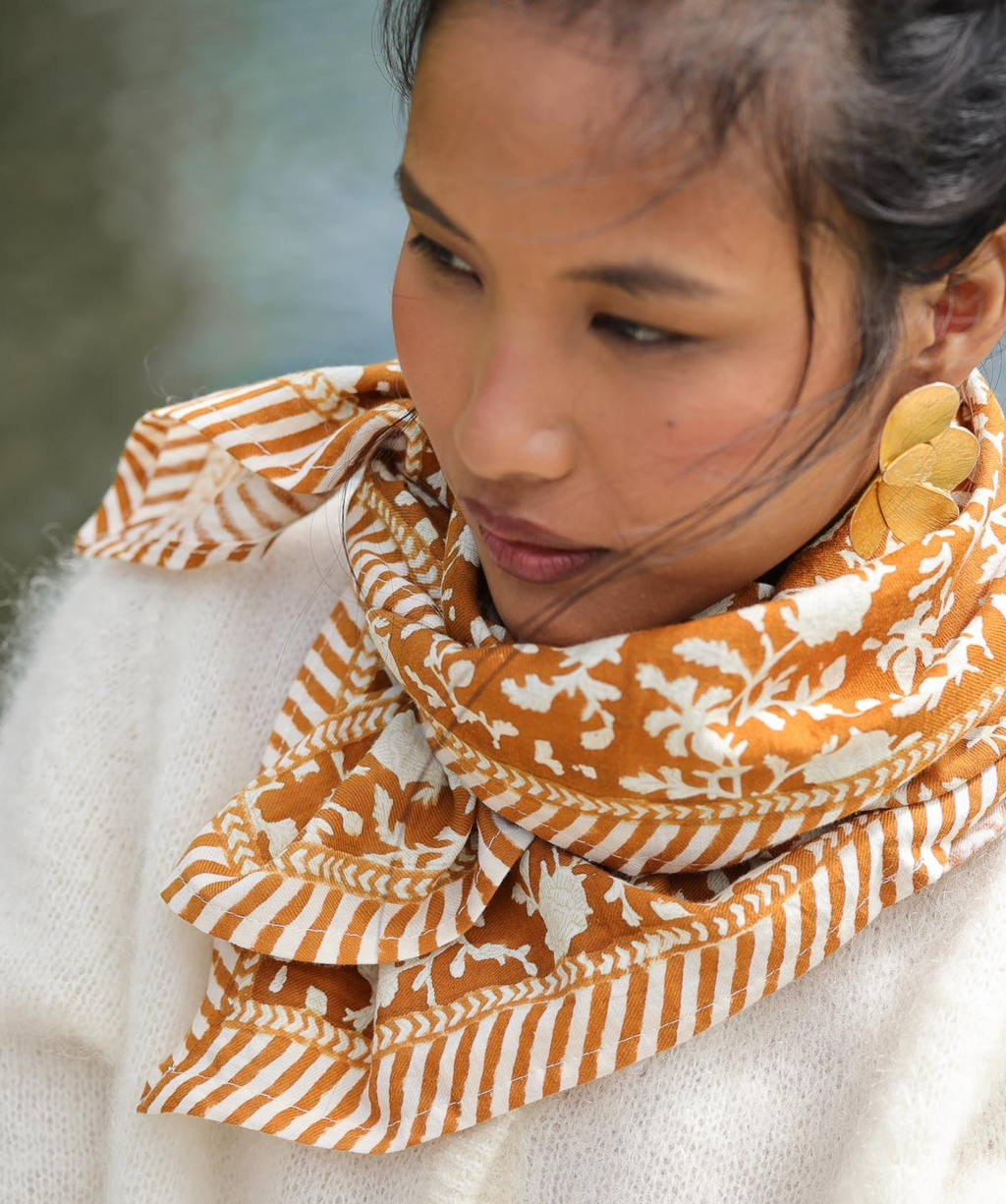 Foulard grand format Kate Caramel