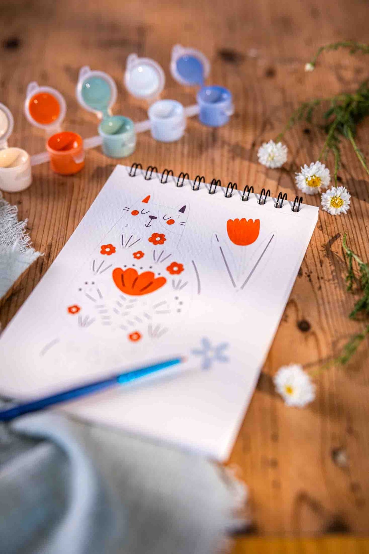 Peinture aux numéros Chats Fleuris - vue 5