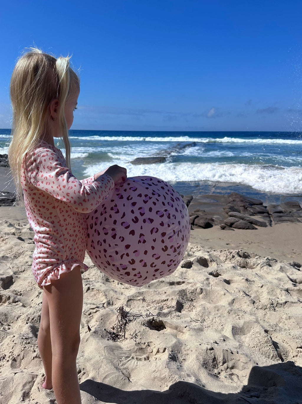 Ballon de plage vieux rose Leopard Swim Essentials - photo 4