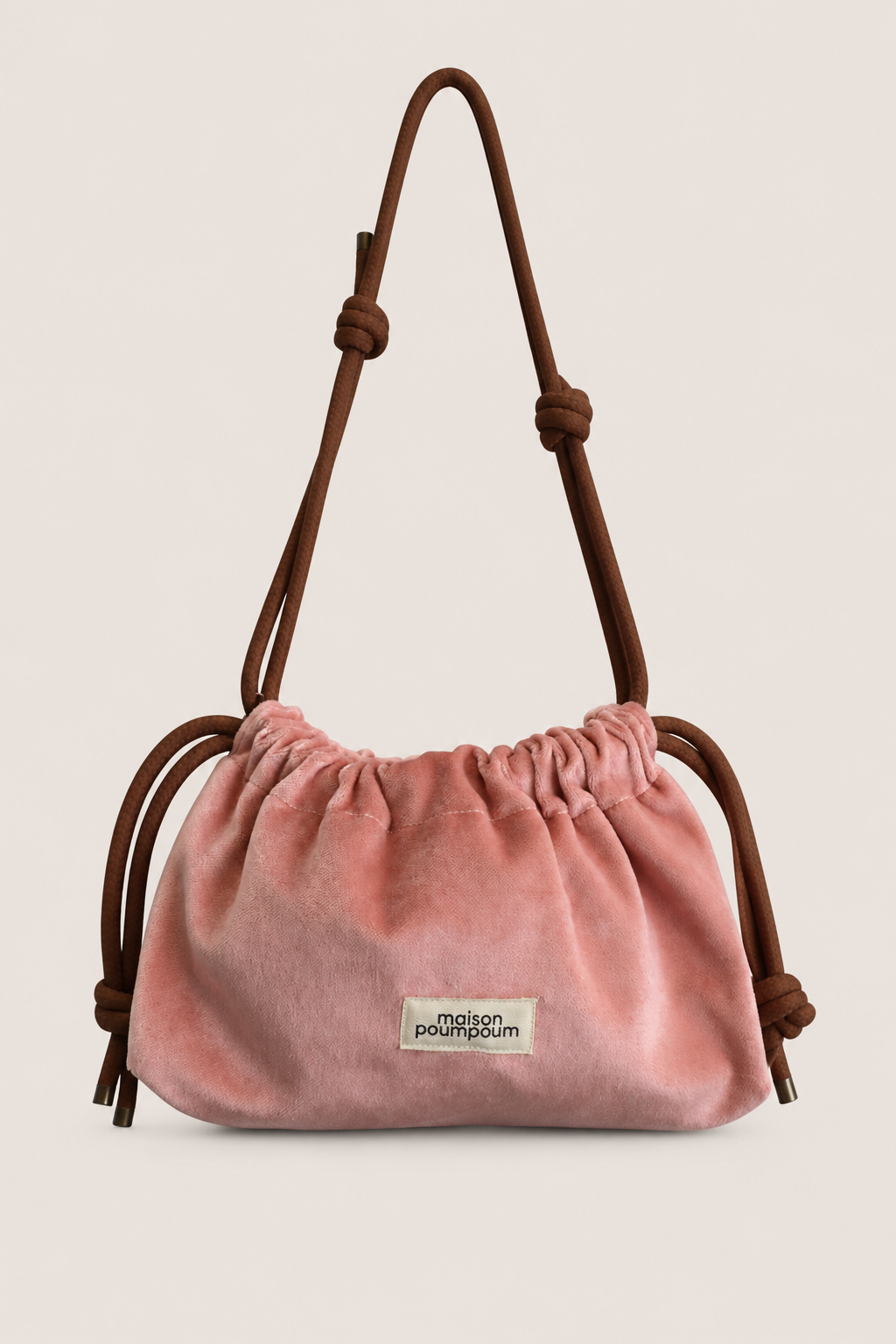 Sac bourse femme Le Raoul Velours Rose - vue 2