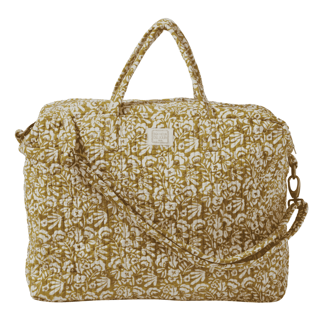 GRAND SAC MATELASSÉ IMPRIMÉ BOHÈME CHIC IRIS OLIVE - Bonheur du Jour