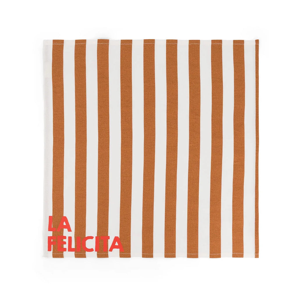 Lot de 2 serviettes - Josephine Rayures Pecan La felicita