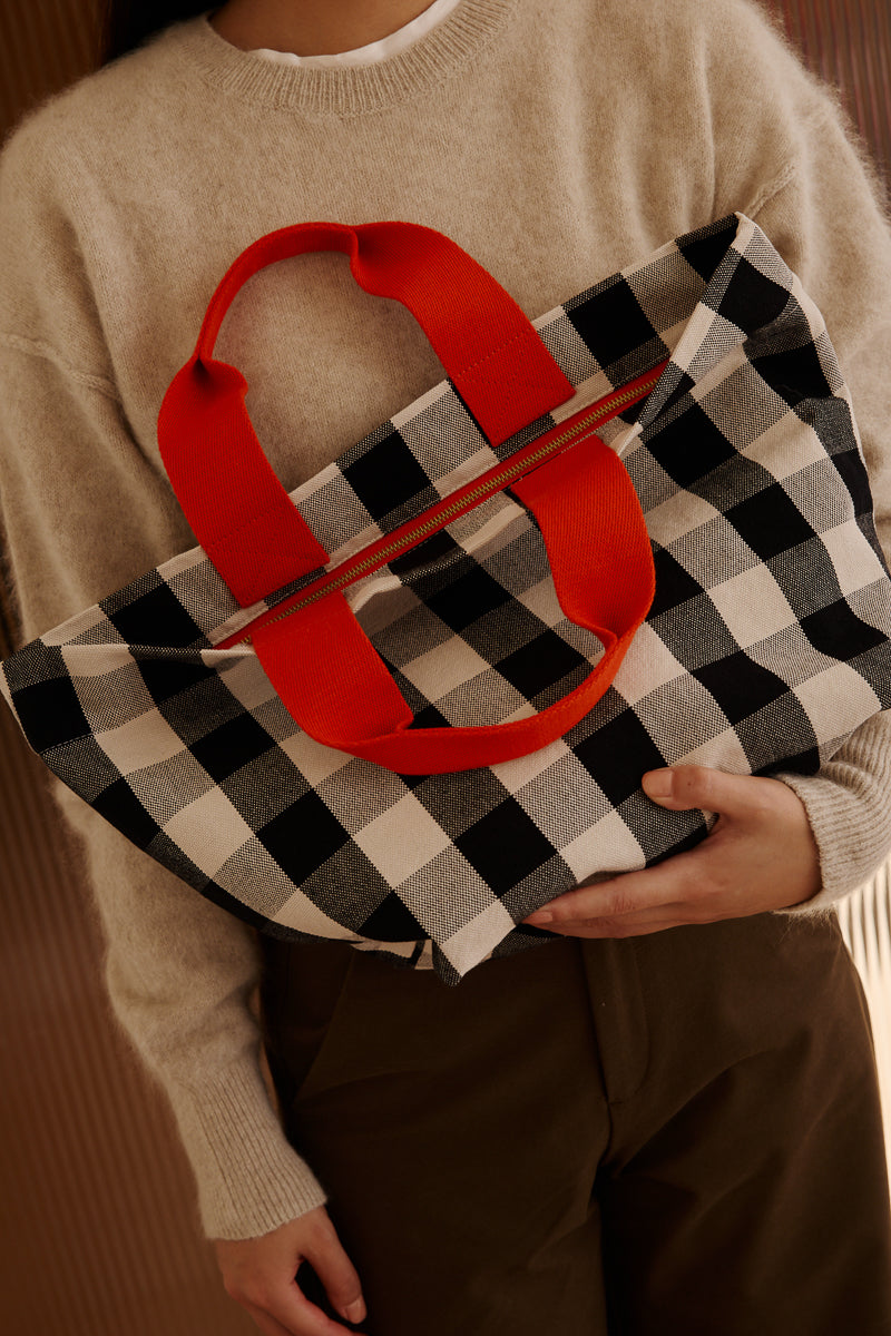 Sac cabas femme Tina Big Vichy Greige - vue 7