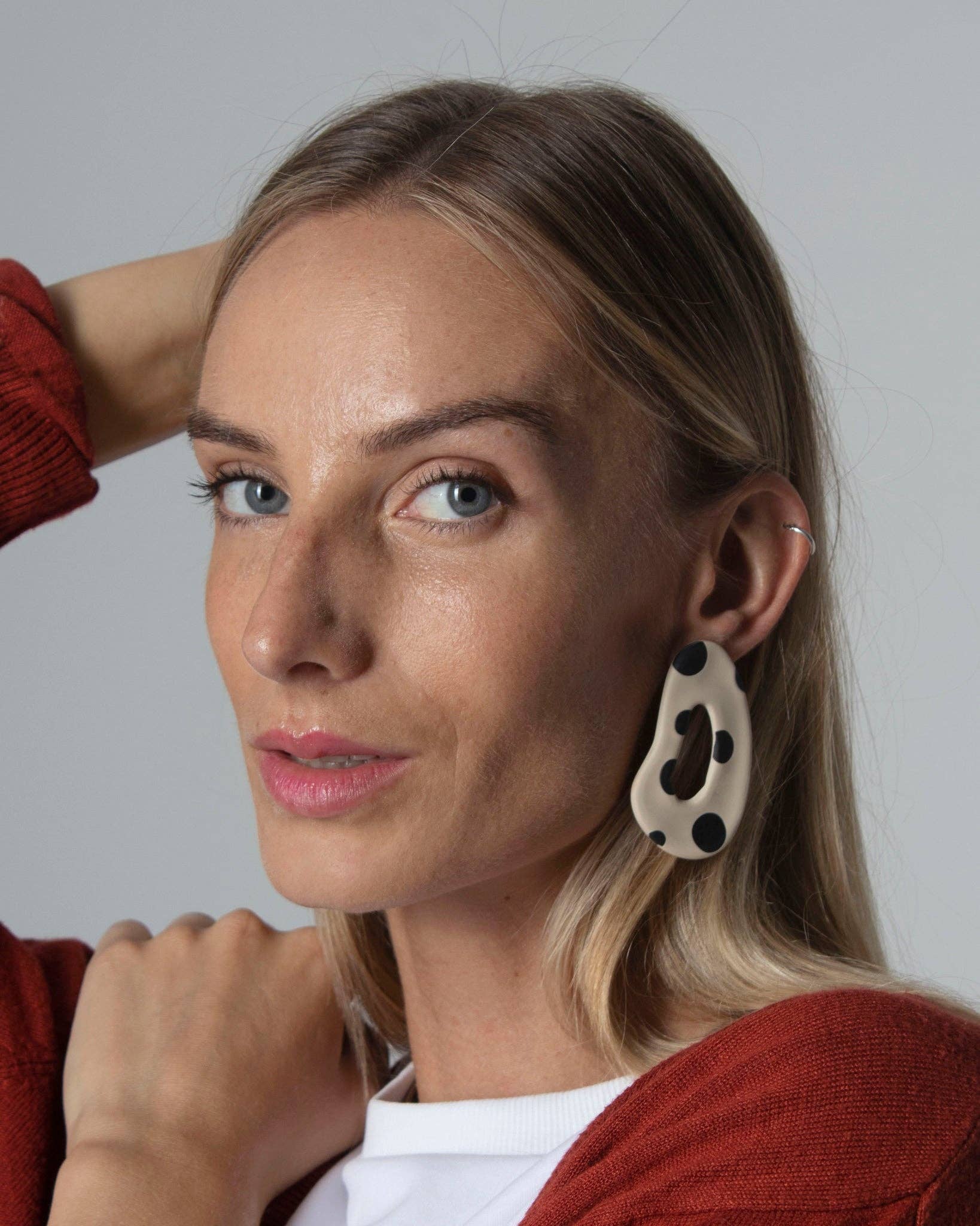 Boucles d’oreilles léopard écru et noir