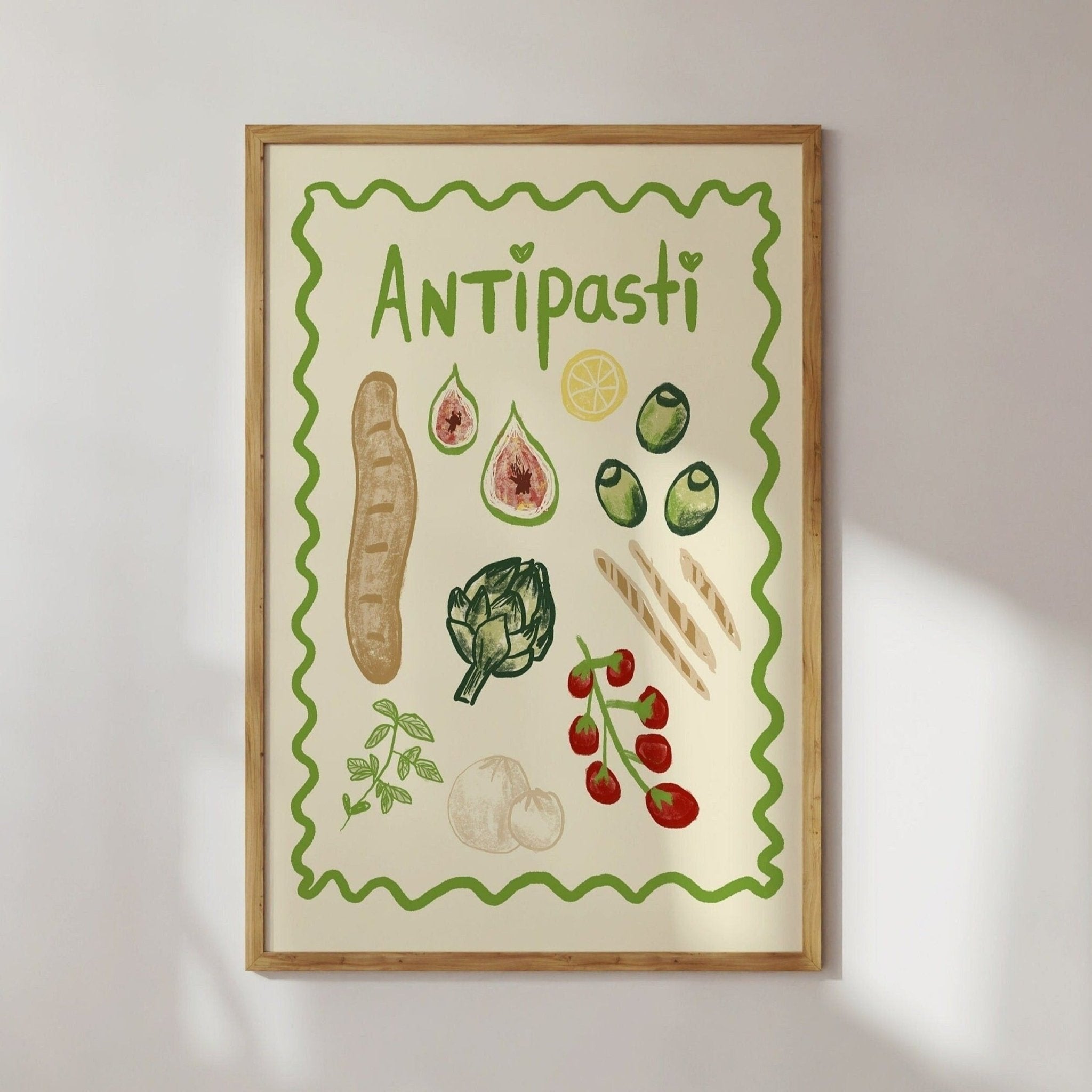 AFFICHE ANTIPASTIS – ILLUSTRATION CULINAIRE ITALIENNE studio dolci - Lili Margaret