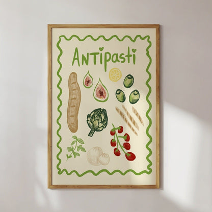 AFFICHE ANTIPASTIS – ILLUSTRATION CULINAIRE ITALIENNE studio dolci - Lili Margaret