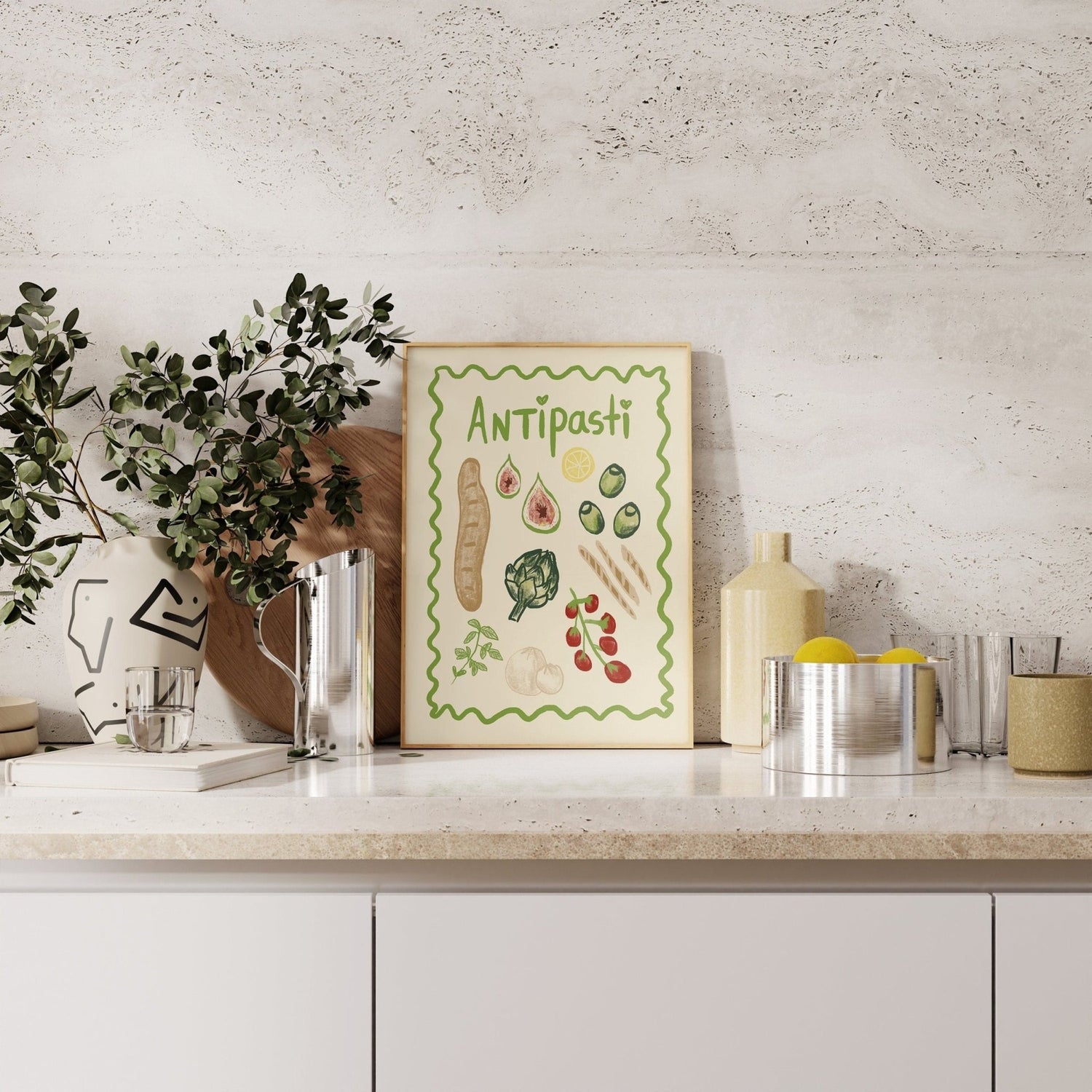 AFFICHE ANTIPASTIS – ILLUSTRATION CULINAIRE ITALIENNE studio dolci - Lili Margaret