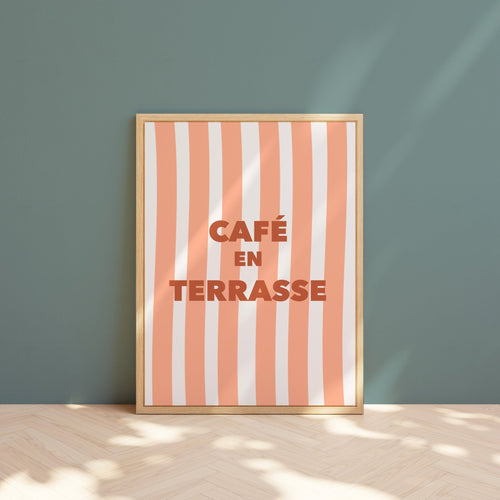 Affiche déco cuisine café en terrasse