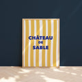 Affiche rayures château de sable - souvenirs d’enfance & été