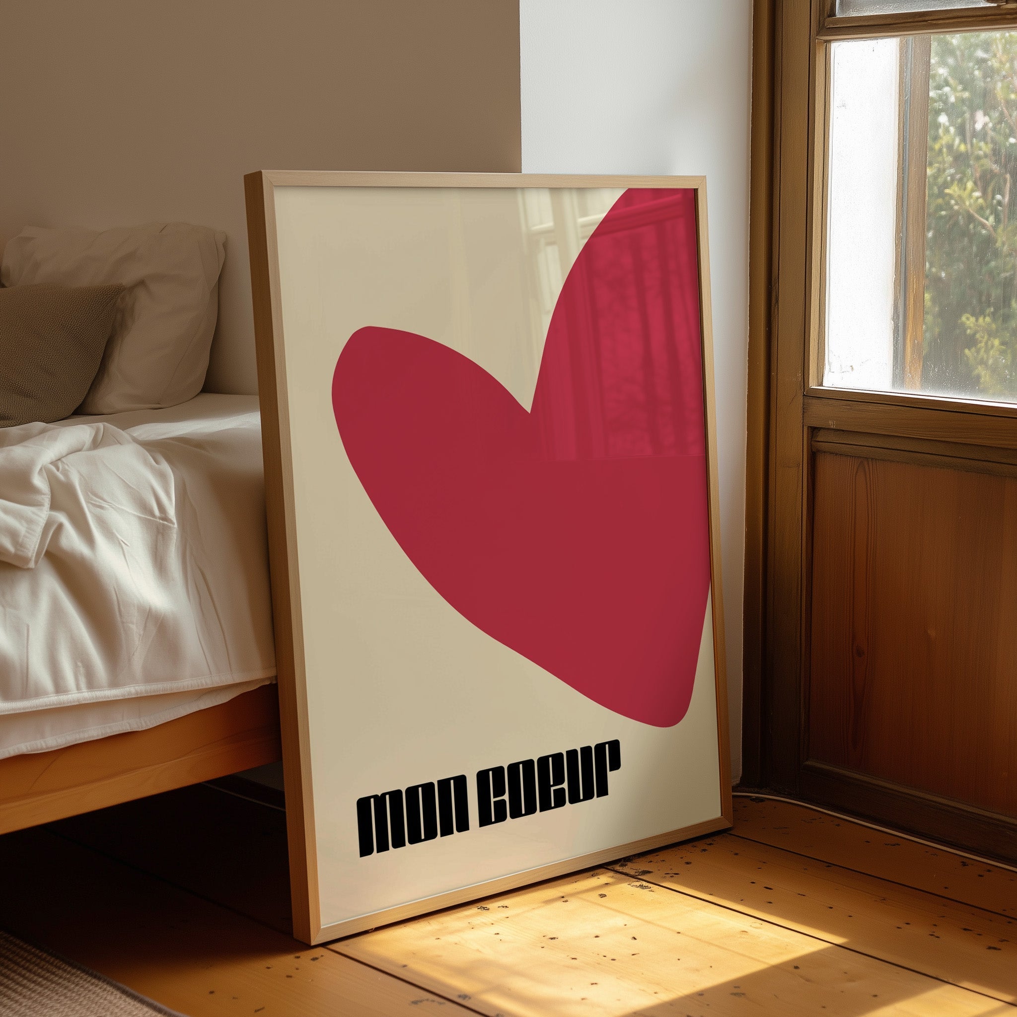 Affiche cœur rouge - Poster déco amour