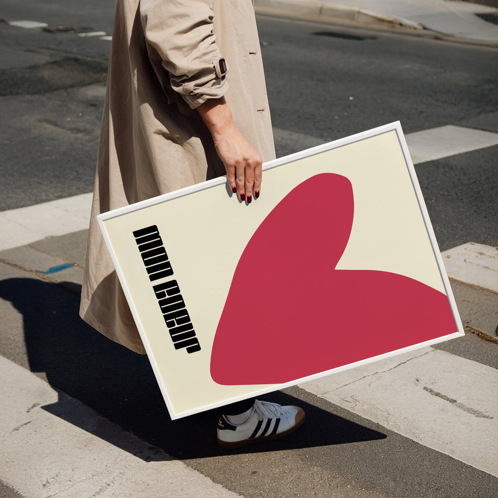 Affiche cœur rouge - Poster déco amour