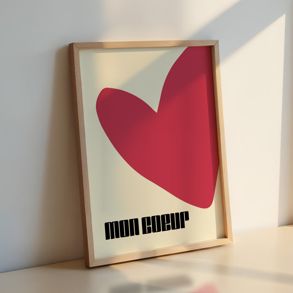 Affiche cœur rouge - Poster déco amour