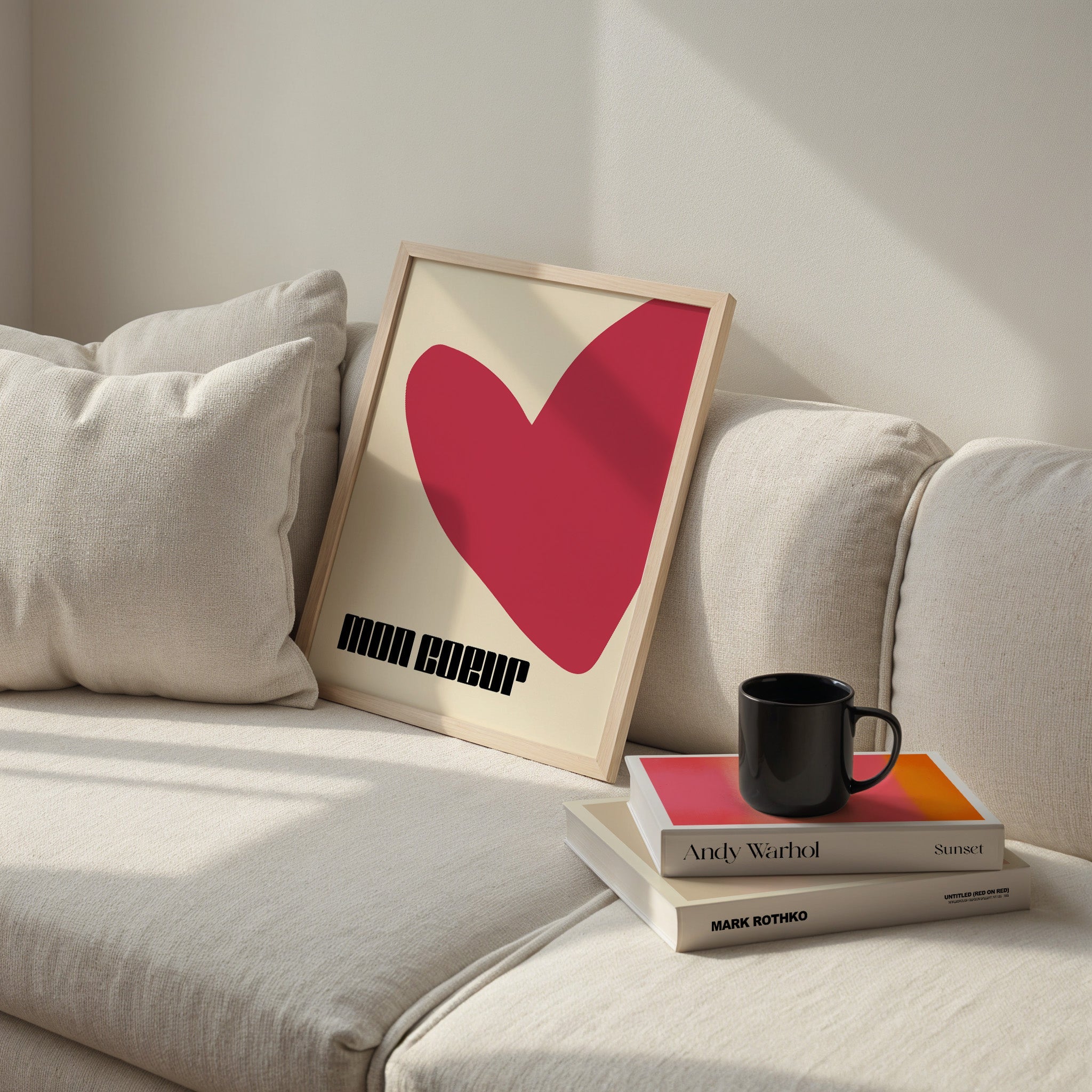 Affiche cœur rouge - Poster déco amour