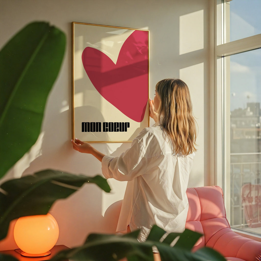 Affiche cœur rouge - Poster déco amour